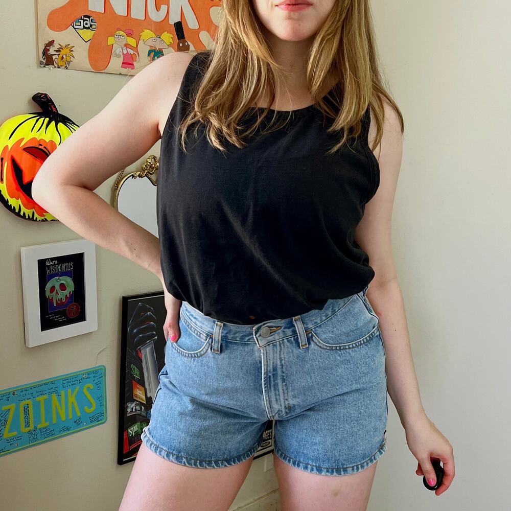 Vintage 1980s Black Basic Tank Top Size Large